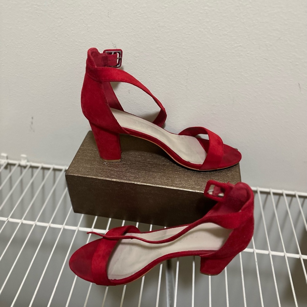 Red Chunky Heels